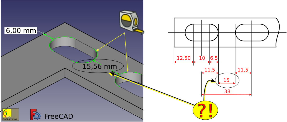 Ilustração sobre emprego de Linear Pattern no FreeCAD