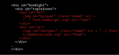 Definição do ‘boxRight’ e toggle icons