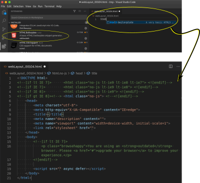 VSCode – HTML Boilerplate